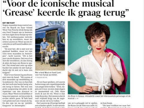 "Voor de iconische musical 'Grease' keerde ik graag terug." - 13/09/2024 Gazet van Antwerpen